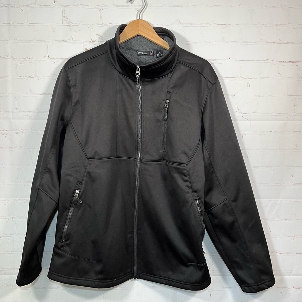 Swiss Tech Jacket Mens Large 42-44 Full Zip Fleece Lined Zip Pocket Heavyweight